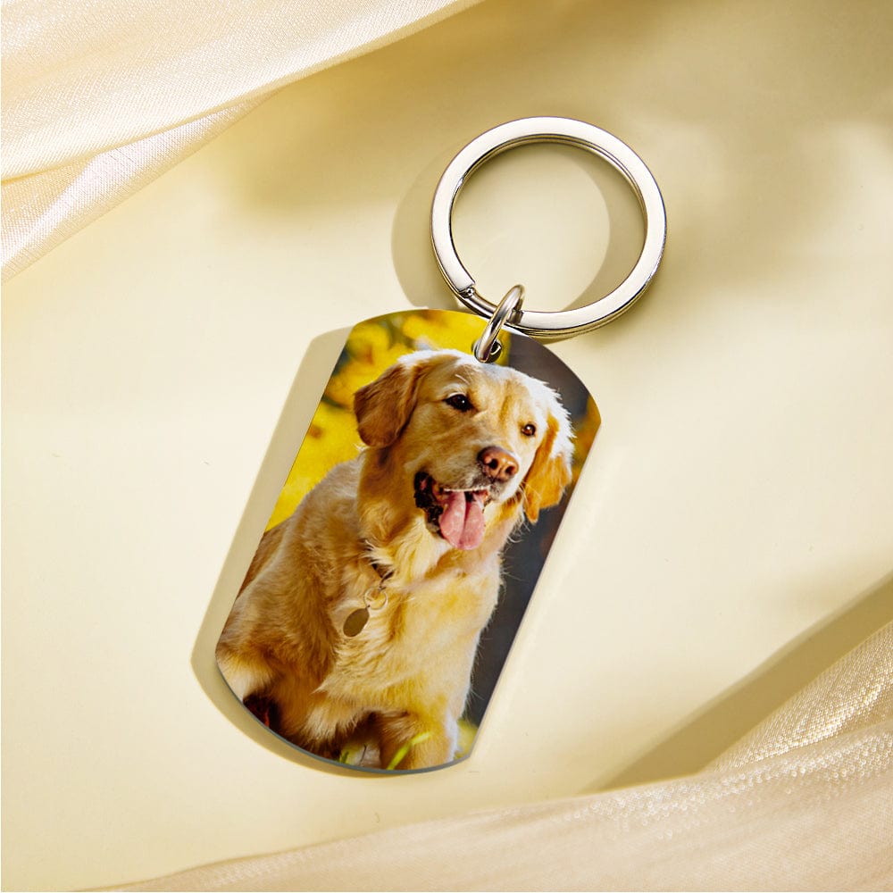 Engraved Pet Photo Keychain