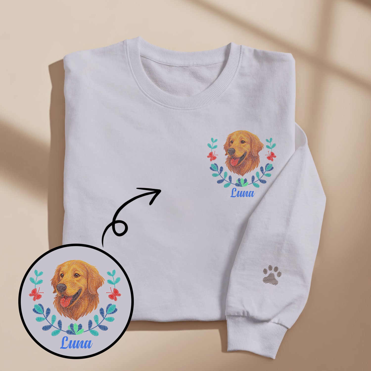 Embroidered Pet Sweatshirt