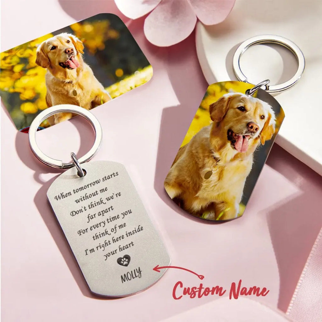Engraved Pet Photo Keychain